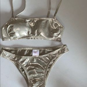 XS Gold bathing suit NWOT